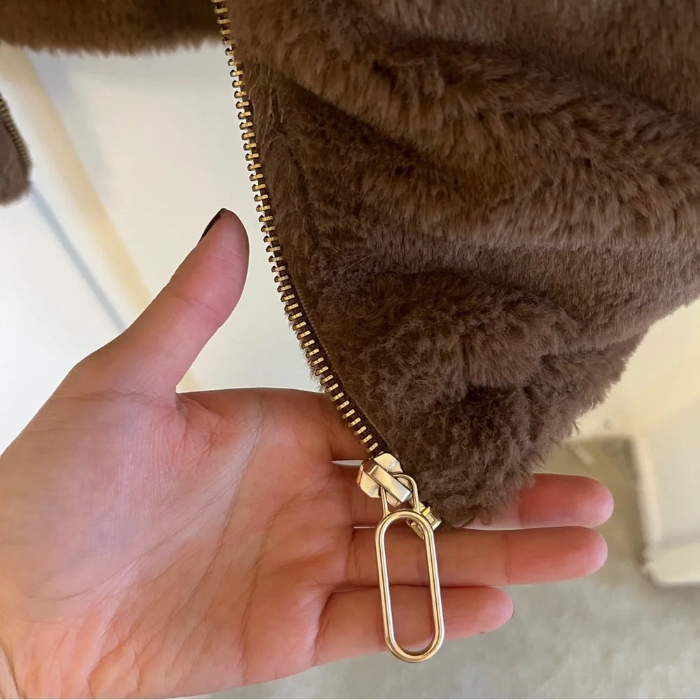 brown faux fur jacket - Picture 4 of 4